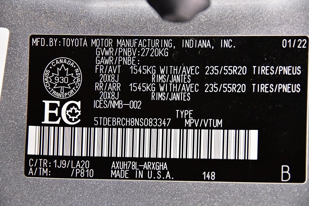 2022 Toyota Highlander Hybrid Platinum