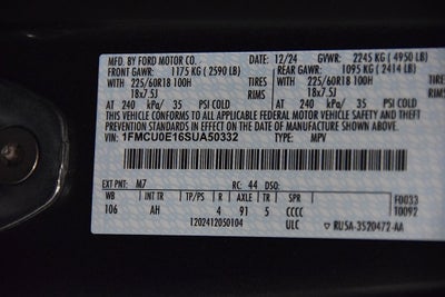 2025 Ford Escape Plug-In Hybrid Base