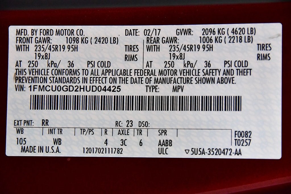 2017 Ford Escape SE Sport