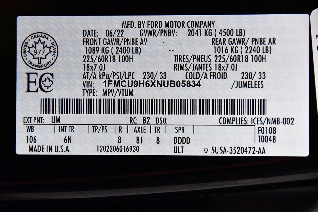2022 Ford Escape SEL
