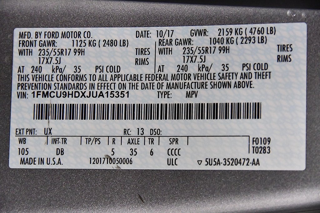 2018 Ford Escape SEL