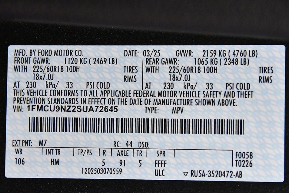 2025 Ford Escape Hybrid ST-Line Select