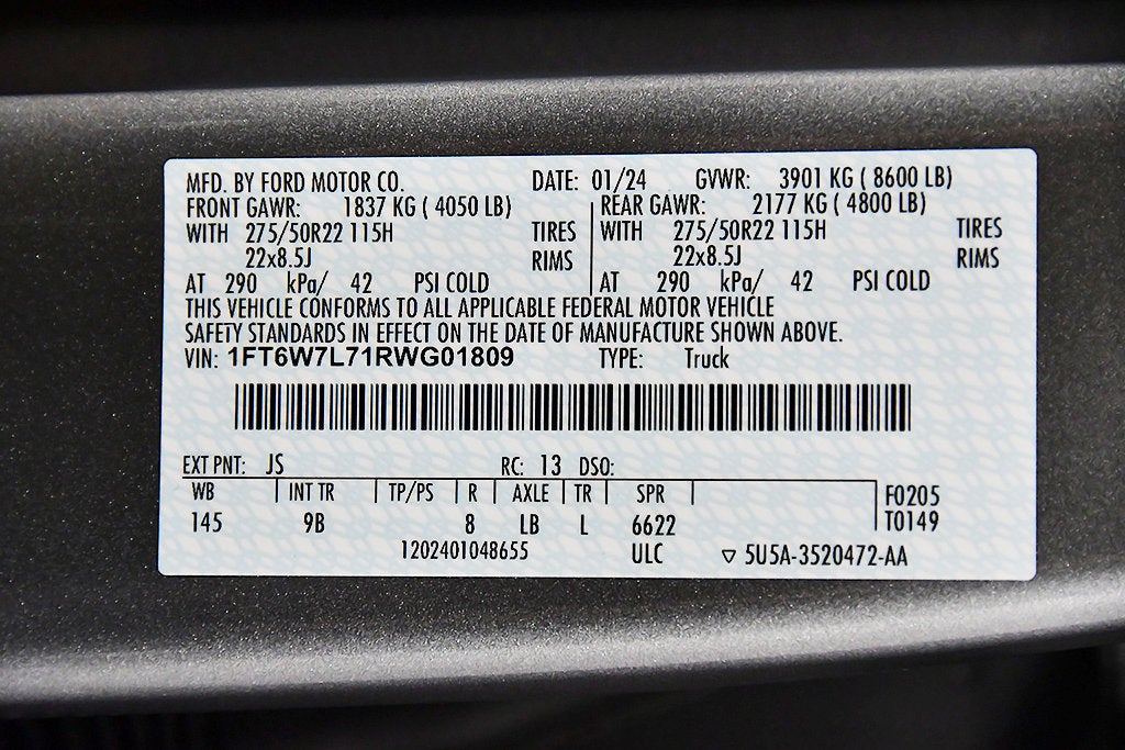 2024 Ford F-150 Lightning Platinum 5-1/2' Box