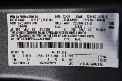 2020 Ford Ranger Lariat