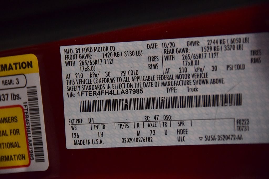 2020 Ford Ranger XLT Sport