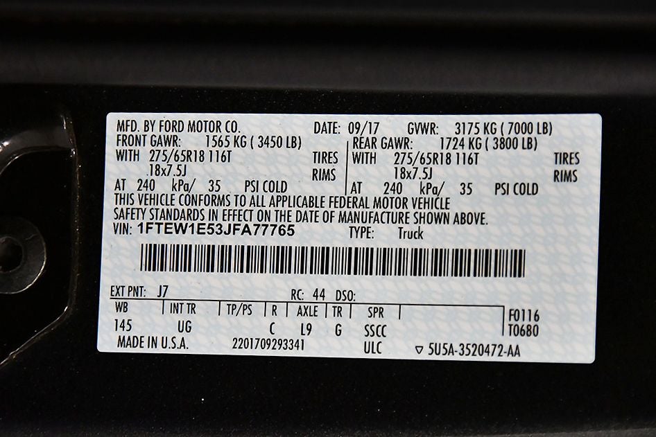 2018 Ford F-150 XLT 5-1/2' Box