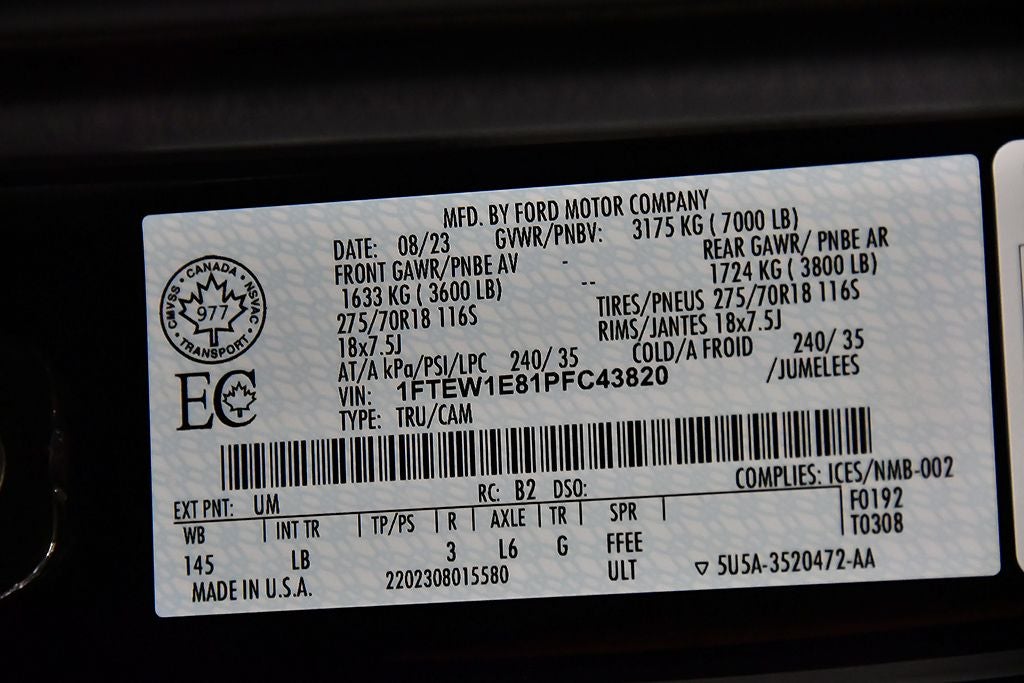2023 Ford F-150 Tremor 5-1/2' Box