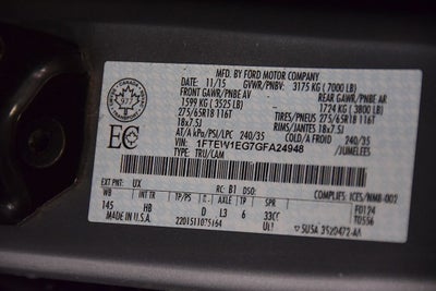 2016 Ford F-150 Lariat 5-1/2' Box