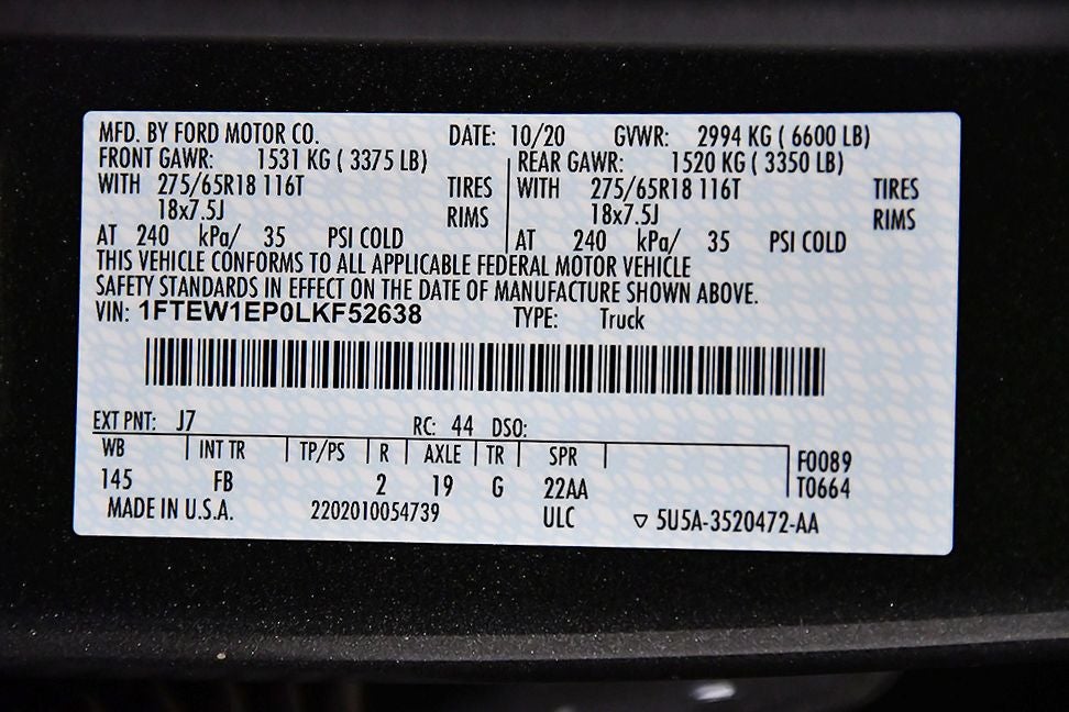 2020 Ford F-150 XLT Sport 5-1/2' Box