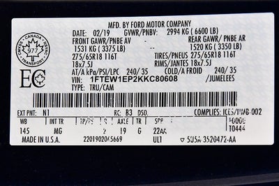 2019 Ford F-150 XLT XTR 5-1/2' Box