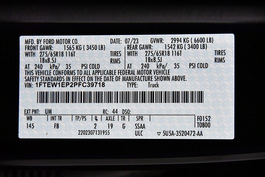 2023 Ford F-150 XLT Sport 5-1/2' Box