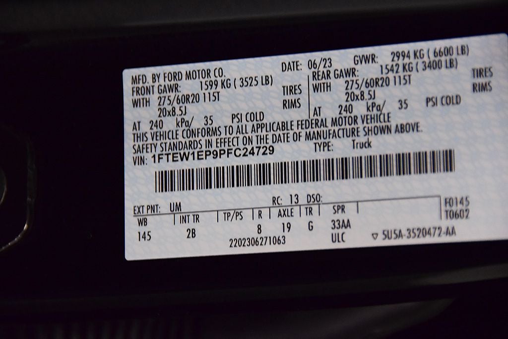 2023 Ford F-150 Lariat Sport 5-1/2' Box
