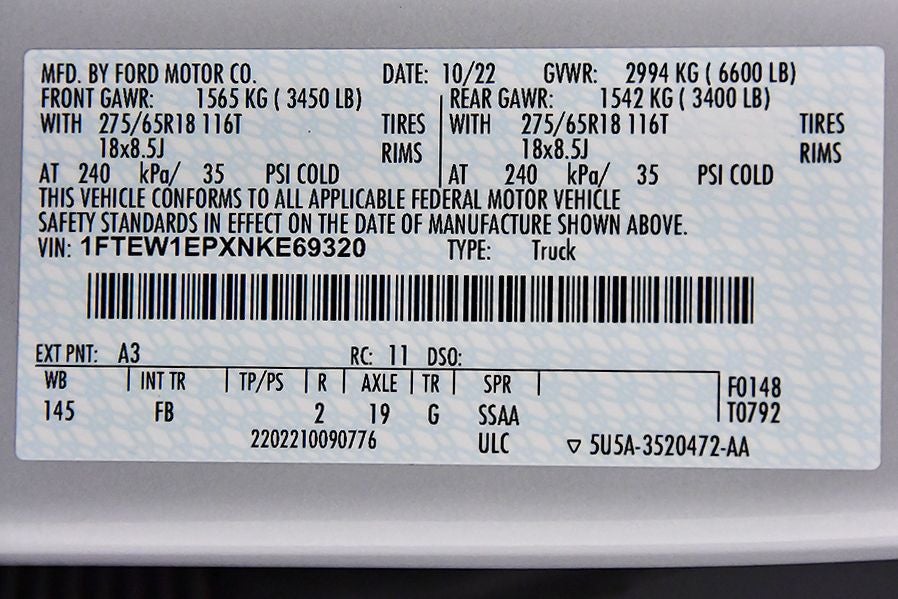 2022 Ford F-150 XLT Sport 5-1/2' Box