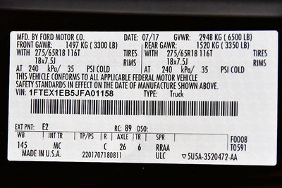 2018 Ford F-150 XLT 6-1/2' Box