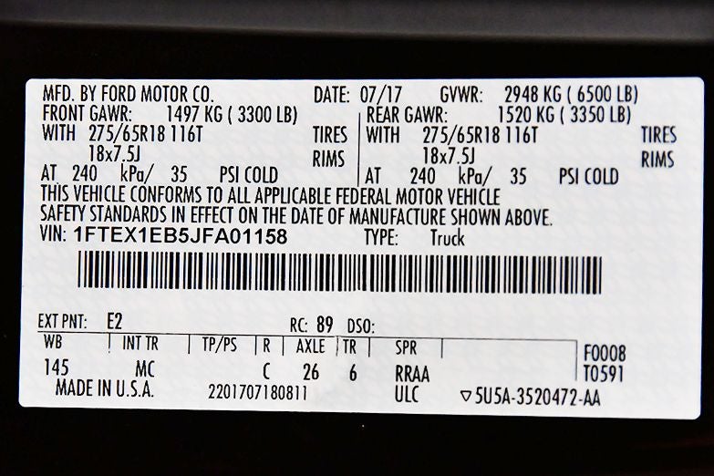 2018 Ford F-150 XLT 6-1/2' Box