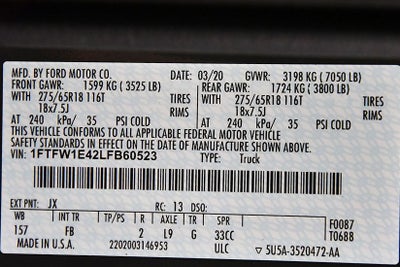 2020 Ford F-150 XLT Sport 6-1/2' Box