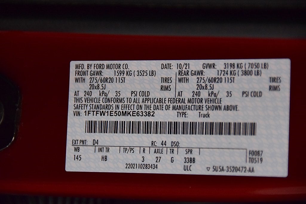 2021 Ford F-150 Lariat 5-1/2' Box