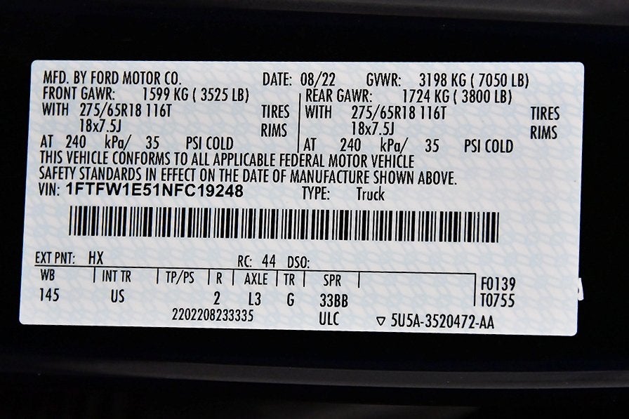 2022 Ford F-150 XLT 5-1/2' Box