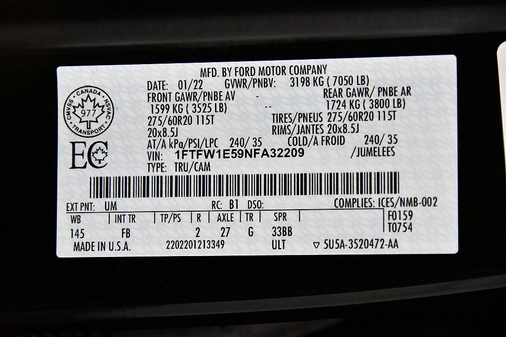 2022 Ford F-150 XLT Sport 5-1/2' Box