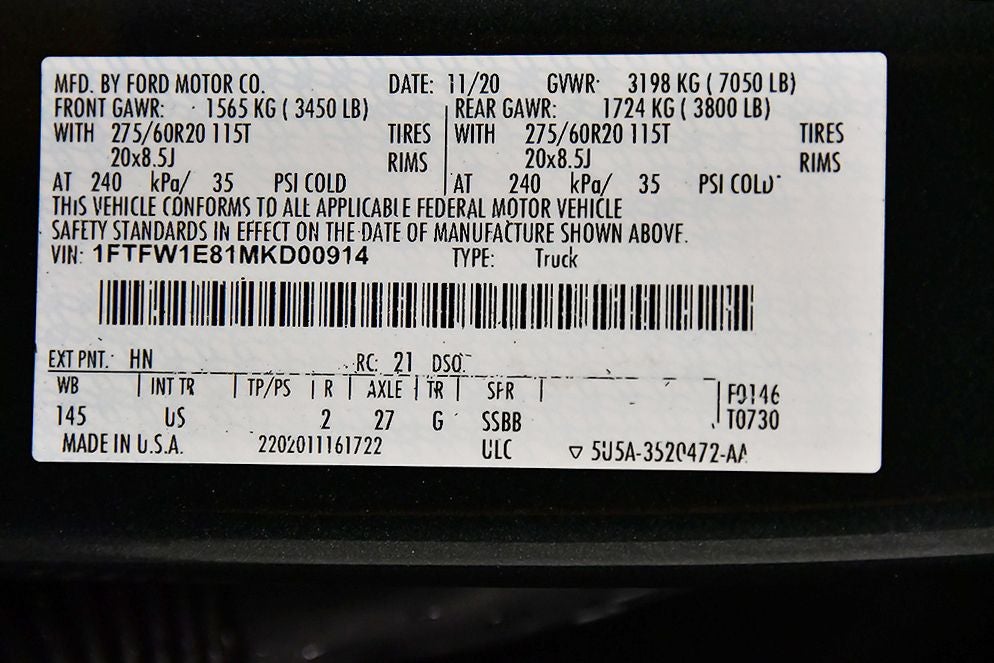 2021 Ford F-150 XLT 5-1/2' Box