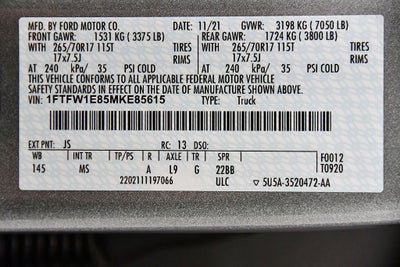 2021 Ford F-150 XLT 5-1/2' Box