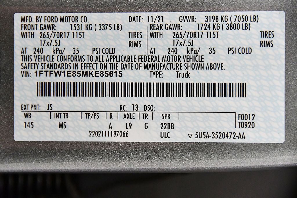 2021 Ford F-150 XLT 5-1/2' Box