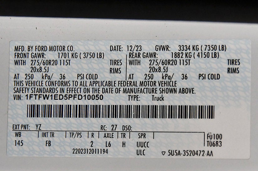 2023 Ford F-150 XLT Sport 5-1/2' Box