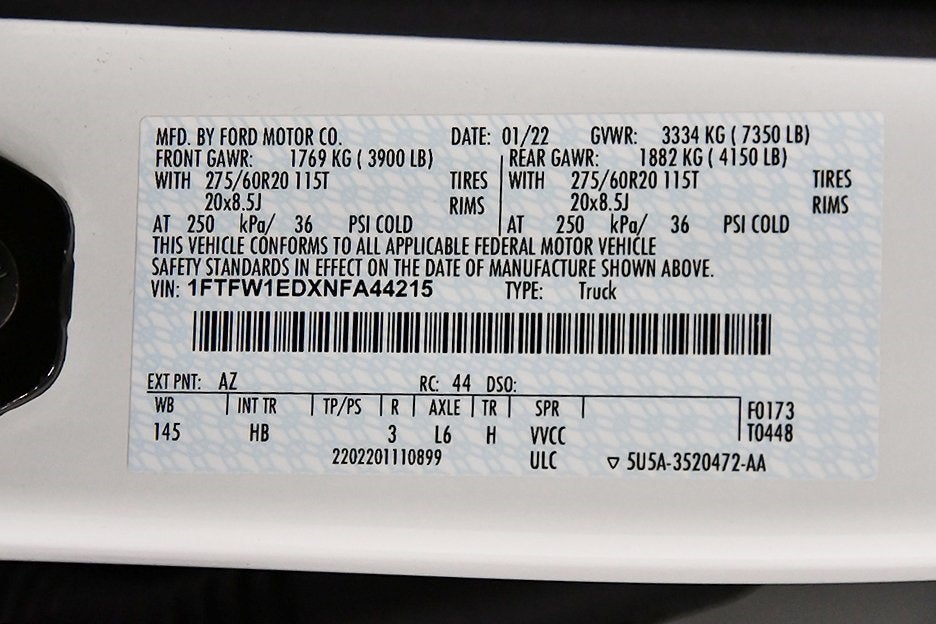 2022 Ford F-150 Lariat Sport 5-1/2' Box