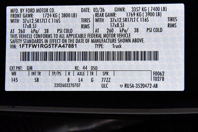 2026 Ford F-150 Raptor 37 5-1/2' Box