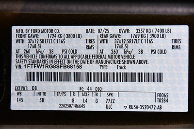 2025 Ford F-150 Raptor 37 5-1/2' Box