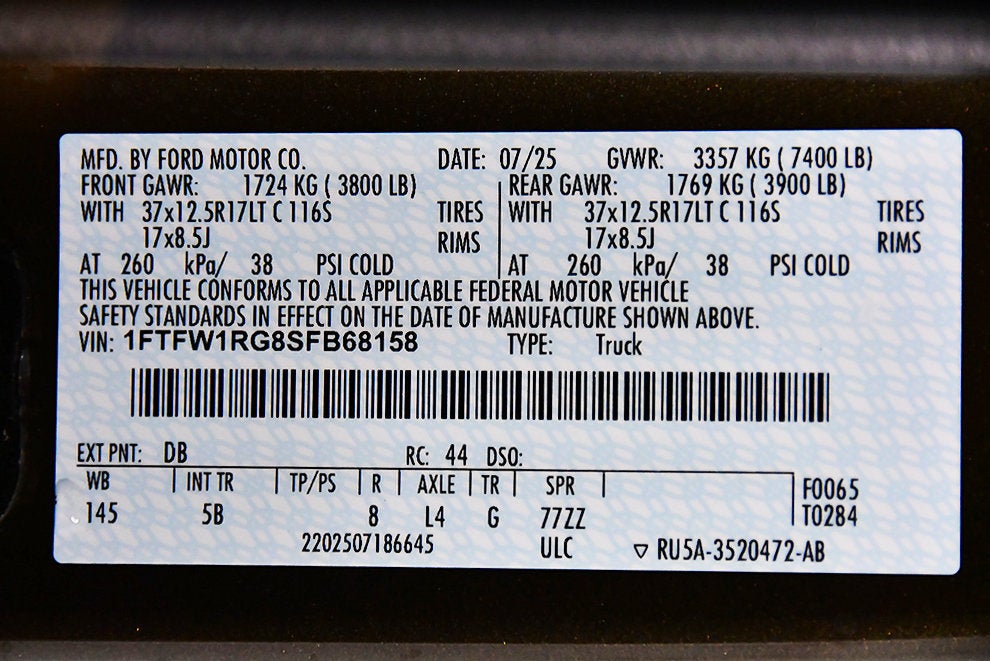 2025 Ford F-150 Raptor 37 5-1/2' Box