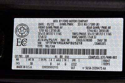 2022 Ford F-150 Raptor 5-1/2' Box 37