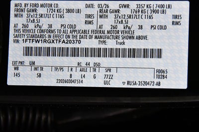 2026 Ford F-150 Raptor 37 5-1/2' Box