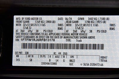 2024 Ford F-150 Raptor R 37 5-1/2' Box