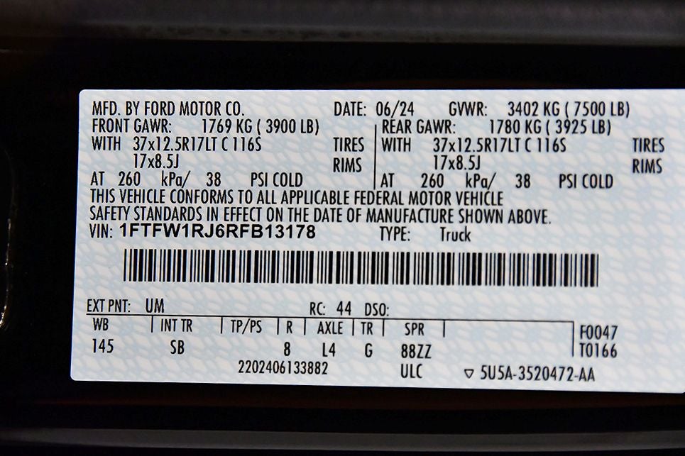 2024 Ford F-150 Raptor R 37 5-1/2' Box