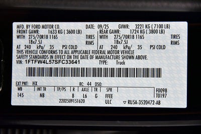 2025 Ford F-150 Tremor 5-1/2' Box