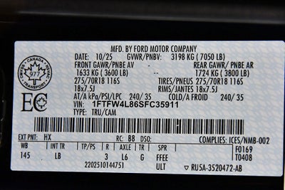 2025 Ford F-150 Tremor 5-1/2' Box
