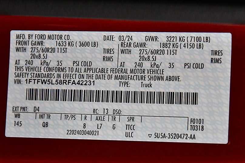 2024 Ford F-150 Lariat 5-1/2' Box