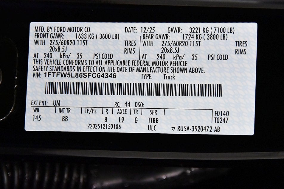 2025 Ford F-150 Lariat 5-1/2' Box