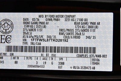 2026 Ford F-150 Lariat 5-1/2' Box