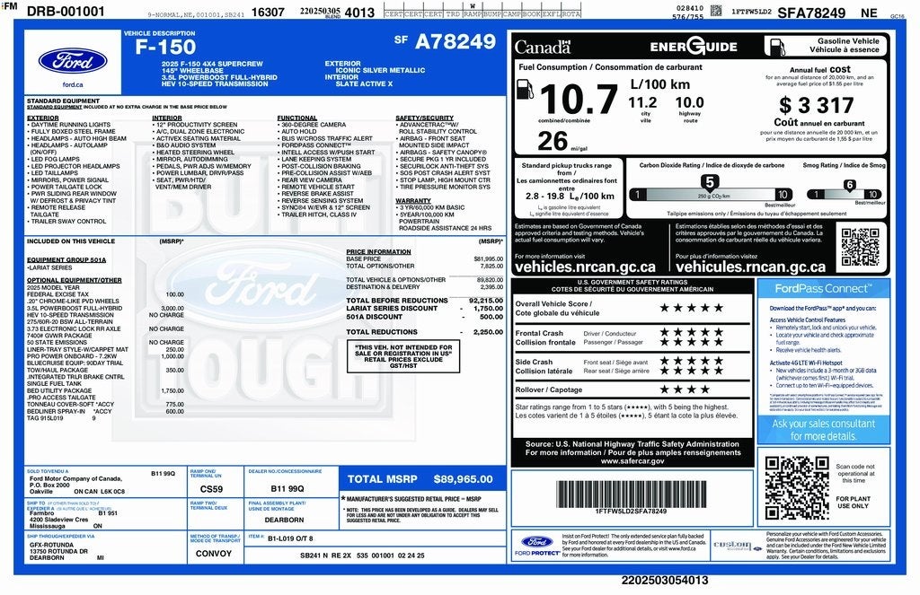2025 Ford F-150 Lariat 5-1/2' Box