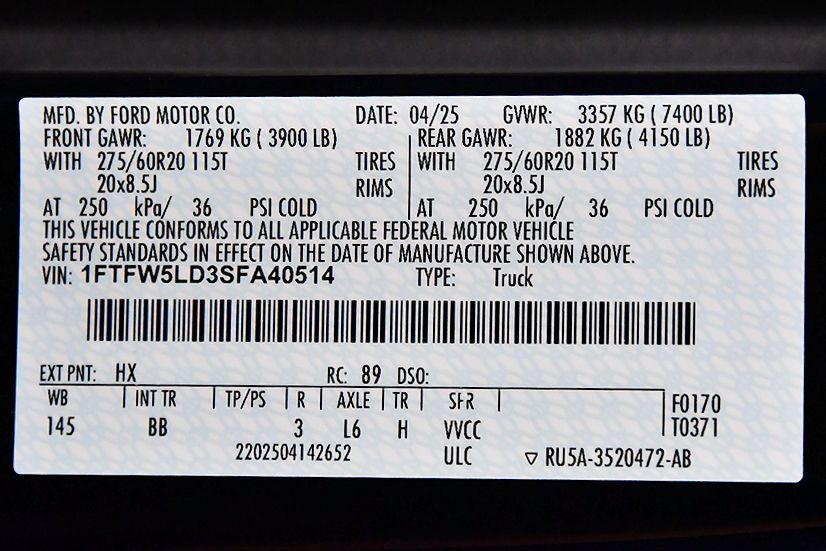 2025 Ford F-150 Lariat 5-1/2' Box
