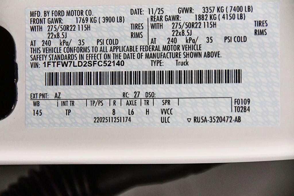 2025 Ford F-150 Platinum 5-1/2' Box