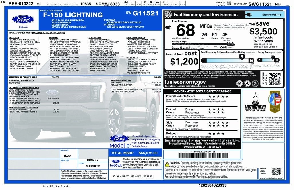 2025 Ford F-150 Lightning XLT 5-1/2' Box