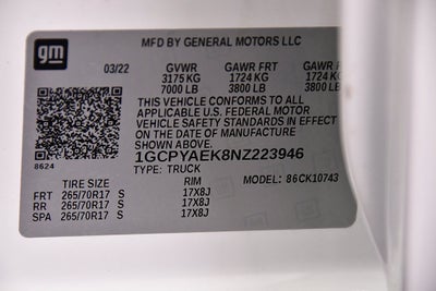 2022 Chevrolet Silverado 1500 LTD Work Truck