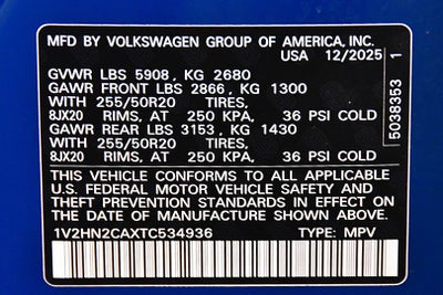 2026 Volkswagen Atlas 2.0T SE w/Technology
