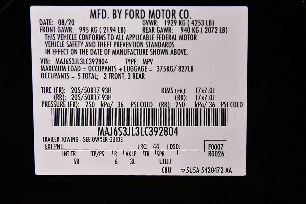 2020 Ford EcoSport SES